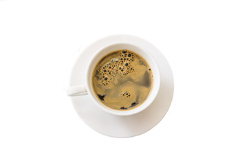 black coffee on a White background