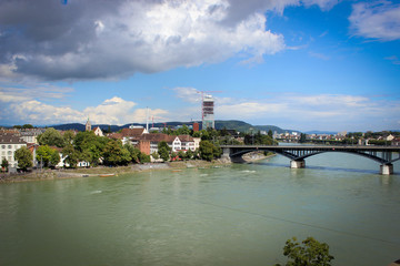 Obraz premium Rhine river in Basel, Switzerland
