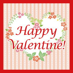 花模様のメッセージカード(Happy Valentine!)