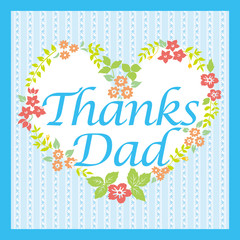 花模様のメッセージカード(Thanks Dad)