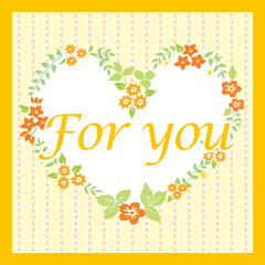 花模様のメッセージカード(For You)