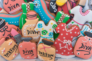 Colourful different shaped gingerbread