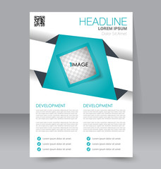 Abstract flyer design background. Brochure template. To be used for magazine cover, business mockup, education, presentation, report.  Blue color.