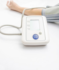 automatic blood pressure monitor On a white background
