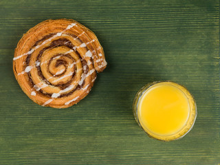 Cinnamon Swirl And Orange Juice Healthy Breakfast
