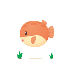 Puffer fish vector isolated