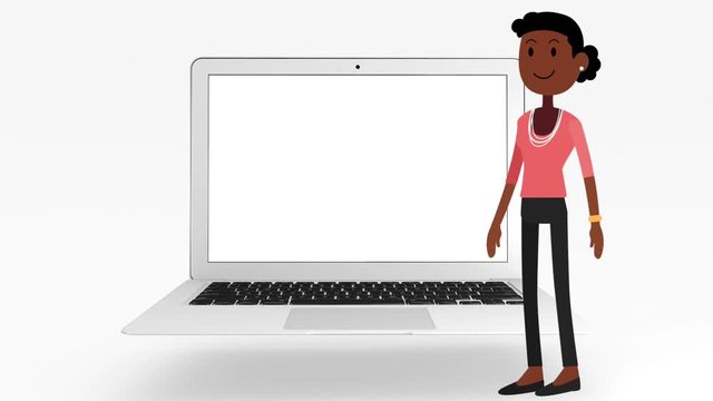 femme et pc portable