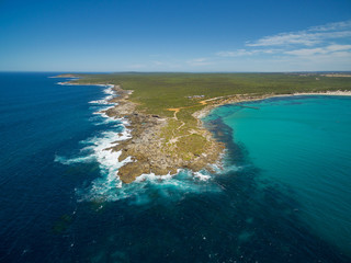 Fototapeta na wymiar Vivonne Bay and Point Ellen, Kangaroo Island aerial view