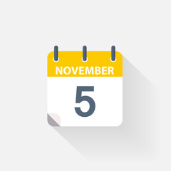 5 november calendar icon
