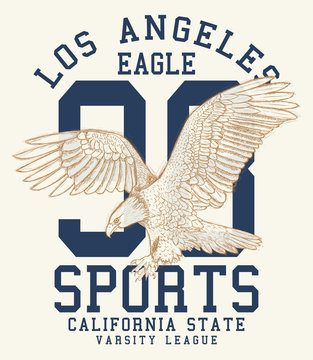 Vintage Typography With American Eagle Illustration