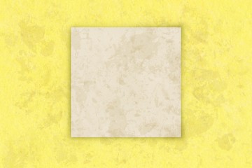 Creative yellow background of viscose fabric and kraft paper