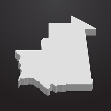 recommend clip art: Mauritania map in gray on a black background 3d