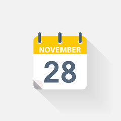 28 november calendar icon