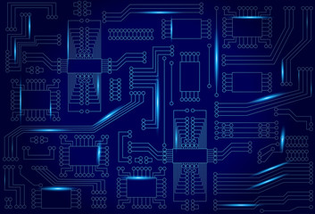 Abstract vector background with high tech circuit board