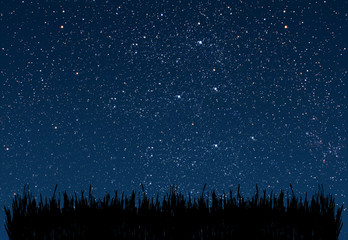 background night sky with stars and moon