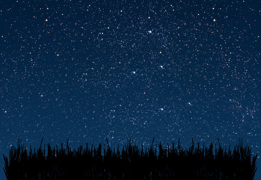 background night sky with stars and moon