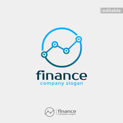 circle finance logo. modern eye catching logo with blue color