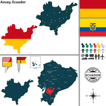 Map of Azuay, Ecuador