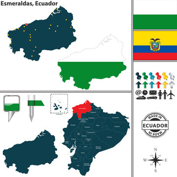 Map of Esmeraldas, Ecuador