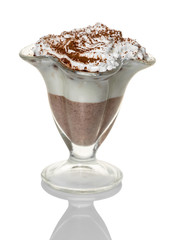 vanilla chocolate dessert in a glass