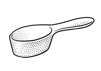 Measuring cup illustration, drawing, engraving, line art
