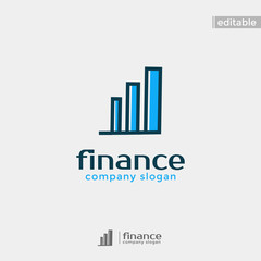 statistic finance logo. modern eye catching logo with blue color