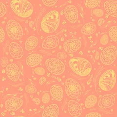 Poster Decorative Easter Seamless Pattern with hand drawn ornamental eg © nicemosaic