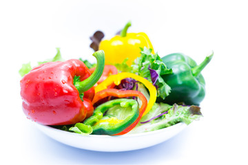 healthy foods salad, Sweet Peppers or Bell Peppers slice