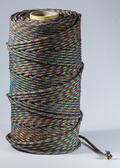 coil of rope on white background