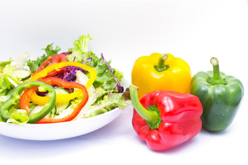 healthy foods salad, Sweet Peppers or Bell Peppers slice