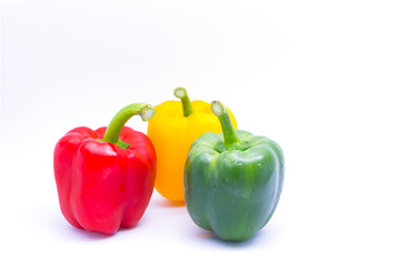 Fresh sweet pepper isolated on white background