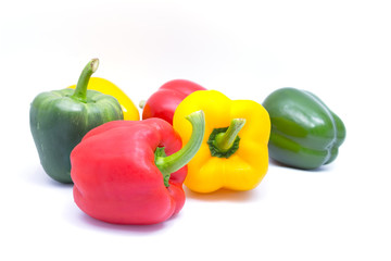 Fresh sweet pepper isolated on white background