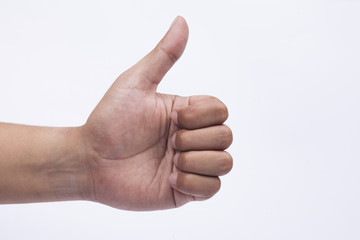 portrait of good expression , isolate white background