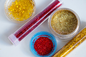 sequins in tubes makeup