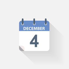 4 december calendar icon