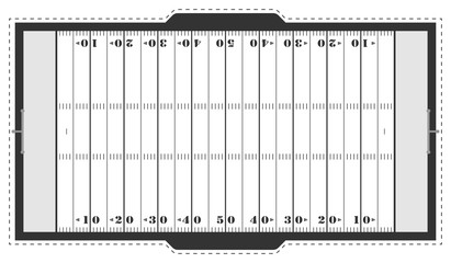 American Football - Spielfeld (Schwarz/ Weiß)