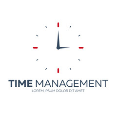 Time management. Time logo. Vector flat illustration.