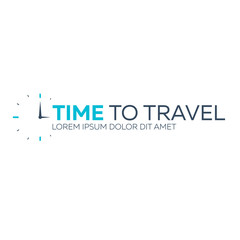 Time to travel. Travel logo. Vector flat illustration.