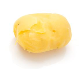 boiled potatoes on a white background