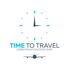 Time to travel. Travel logo. Vector flat illustration.