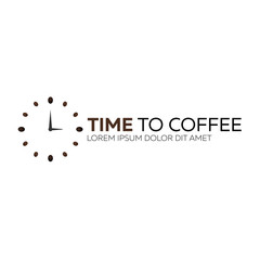 Time to coffee. Coffee watch. Vector flat illustration.