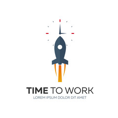 Fototapeta na wymiar Time to work. Time management. Watch. Vector flat illustration.