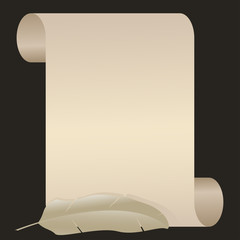Feather scroll without inscription