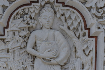 verziertes gebaeude von tempel detail