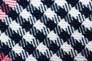 close up of checkered textile or fabric background