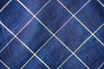 close up of checkered textile or fabric background