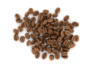 coffee beans isolated on a white background 3d
