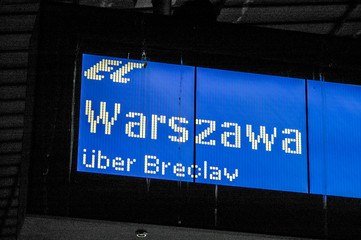 Schedule board, railway station, Austria, Vienna, traffic, south