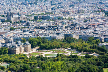Fototapeta na wymiar Skyline of Paris from the top of the Montparnasse tower
