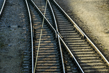 Fototapeta na wymiar Vienna, West railway station, railway, overlapping tracks
